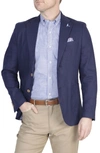 Tailorbyrd Solid Notch Lapel Linen Blend Sport Coat In Navy