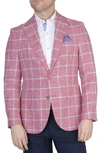 TAILORBYRD TAILORBYRD NANTUCKET RED WINDOWPANE TEXTURE YARN DYED SPORT COAT