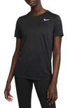 Nike Dri-fit Crewneck T-shirt In 010black/ White