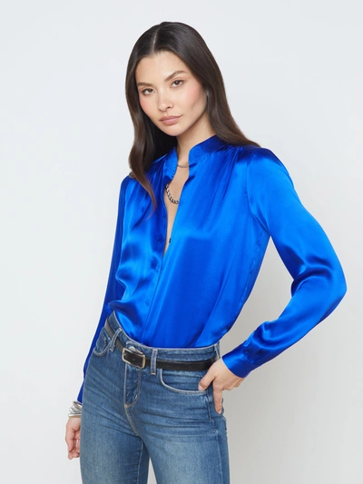L Agence Bianca 衬衫 In Pop Cobalt