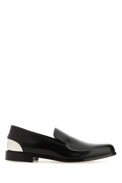Alexander Mcqueen Man Black Leather Loafers