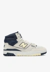 New Balance High-top Sneakers With Contrast Panels And Perforated Toe Box In Beige