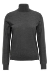 Maison Margiela Grey Stitching Wool Turtleneck Sweater In Gray