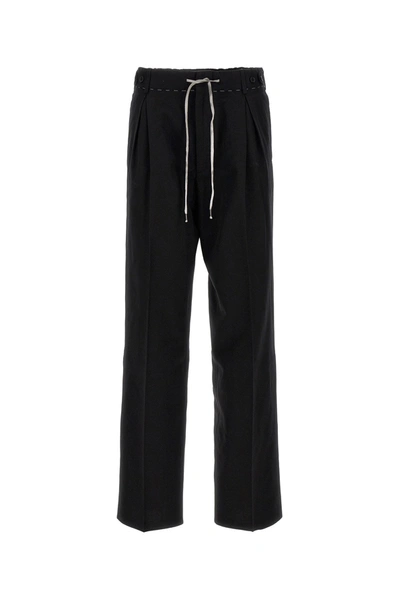 Maison Margiela Cotton Trousers In Black