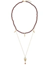 Iosselliani Puro Satyr Red Agate Double Necklace - Metallic In Metallic