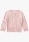 POLO RALPH LAUREN BABIES CABLE-KNIT LOGO EMBROIDERED CARDIGAN