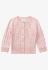 Polo Ralph Lauren Babies Cable-knit Logo Embroidered Cardigan In Pink