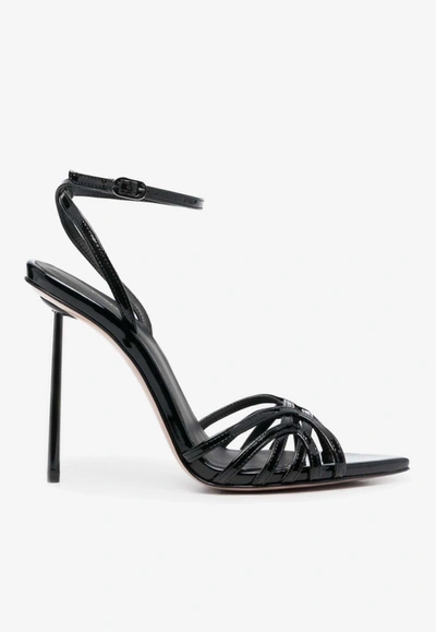 Le Silla Bella 115mm Leather Sandals In Black