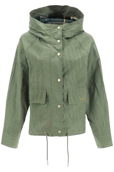 Barbour Vintage Effect Hooded Jacket In Green