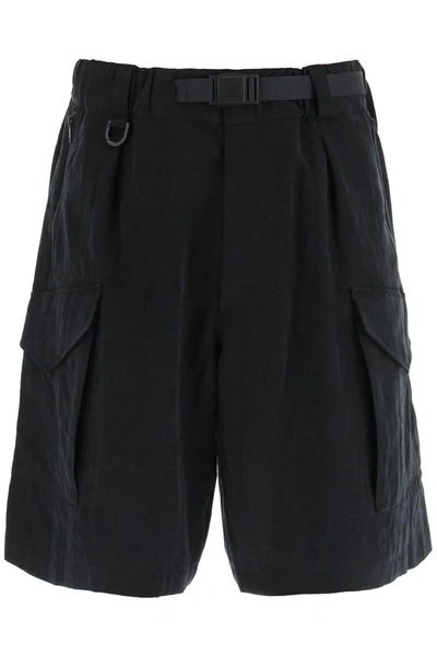 Y-3 Utility Buckled Cargo Shorts In Black