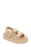 Steve Madden Bigmona Raffia Slingback Platform Sandal In Natural Raffia