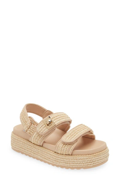 STEVE MADDEN STEVE MADDEN BIGMONA RAFFIA SLINGBACK PLATFORM SANDAL