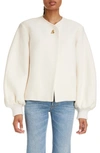 Chloé Iconic Soft Wool Balloon-sleeve Jacket In White
