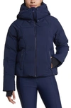 Halfdays Georgie Womens Hooded Heavy Puffer Jacket In Navy