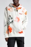 ALEXANDER MCQUEEN OBSCURED FLORAL COTTON FRENCH TERRY HOODIE