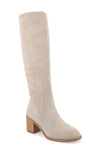Journee Collection Wide Width Extra Wide Calf Womens Romilly Tru Comfort Foam Stacked Block Heel Round Toe Boots In Stone