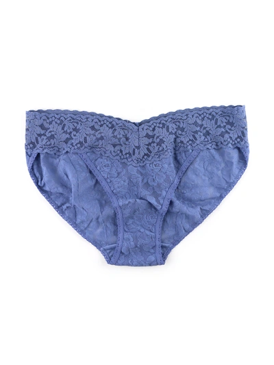 Hanky Panky Signature Lace V-kini Chambray In Blue