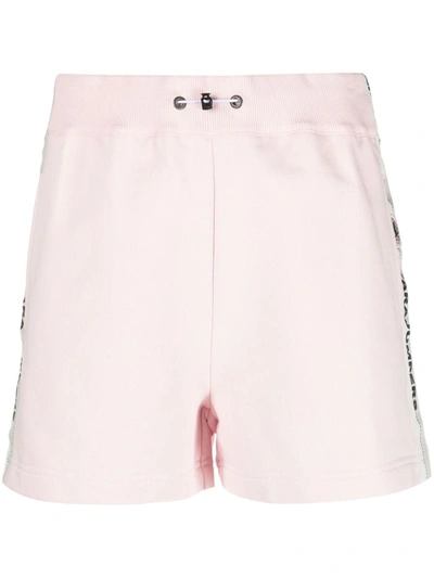 Parajumpers Logo Stripe-detail Track Shorts In Pink