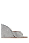 Amina Muaddi Sandals With Embellished Heels In Gresilchrcry