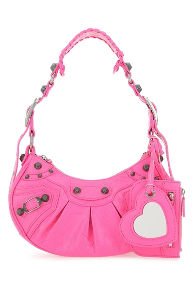 Balenciaga Fluo Pink Fabric Le Cagole Xs Shoulder Bag