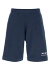 Givenchy Logo-print Cotton Shorts In Deepblue