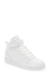 Nike Court Borough Mid 2 Basketball Shoe In White/ White