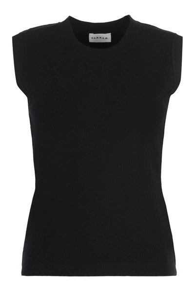 P.a.r.o.s.h. Ribbed-knit Tank Top In Black