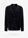 Valentino Textured Wool Cardigan With Embroidered Motif In Black