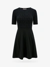 Valentino V Logo Knit Short Sleeve Mini Dress In Black