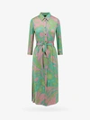 Pinko Abstract-pattern Print Belted-waist Dress In Multicolor