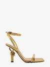 Bottega Veneta Knot Metallic Leather Sandals In Gold