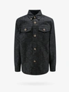 Versace Men's Tonal Barocco Jacquard Overshirt In Grey