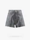 Maison Margiela All-over Rhinestone Mini Shorts In Silver
