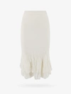 Bottega Veneta Ribbed Pleated Cotton-blend Midi Skirt In White