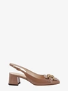 Tod's Pink Slingbacks With Chain Detail In Beige
