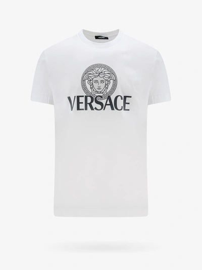 Versace Medusa Head 印花棉t恤 In White