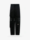 Pinko Black Cargo Pants In Semi-sheer Fabric Woman In Black