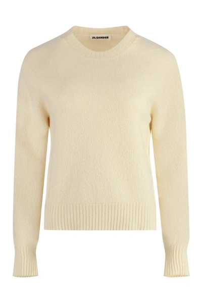 Jil Sander Wool Crewneck Pullover In Natural