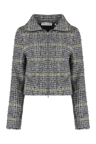 Our Legacy Prenzlauer Houndstooth Zipped Jacket In Multicolor