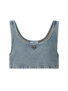 Prada Blue Boxy Denim Tank Top In Blue