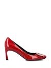 Roger Vivier Woman Pumps Brick Red Size 9 Soft Leather In Dark Ruby