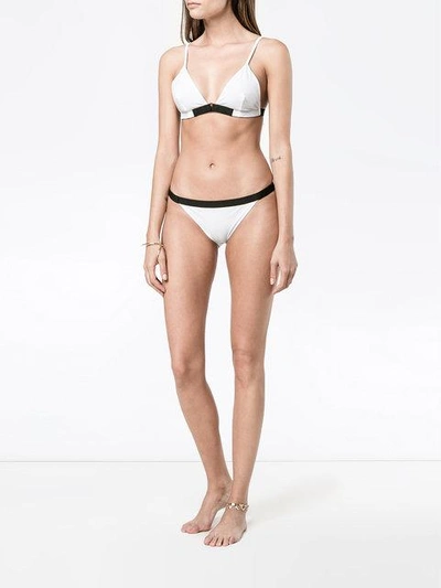 Jean Yu Contrast Bikini Set In White