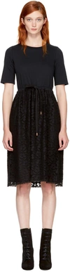 SEE BY CHLOÉ SEE BY CHLOE BLACK LACE AND COTTON DRESS