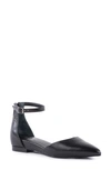 Seychelles Ankle Strap D'orsay Pointed Toe Flat In Black
