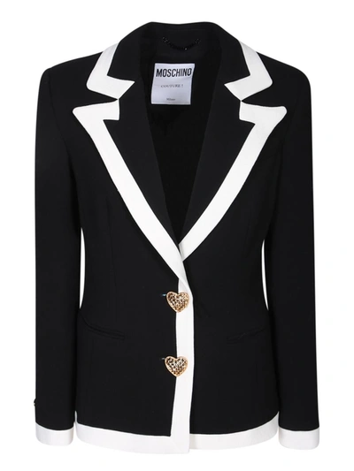 Moschino Heart Buttons Blazer In Black