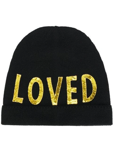 Gucci Loved Sequin-embellished Beanie In Black