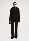 Totême Wool Blend Felt Wrap Jacket In Black