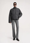 Totême Toteme Flannel Recycled Down Puffer Jacket In Grey Melange