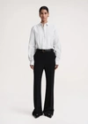 TOTÊME SIGNATURE COTTON SHIRT WHITE/BLACK