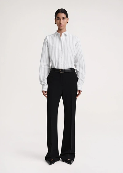 Totême Signature Cotton Shirt White/black In White,black